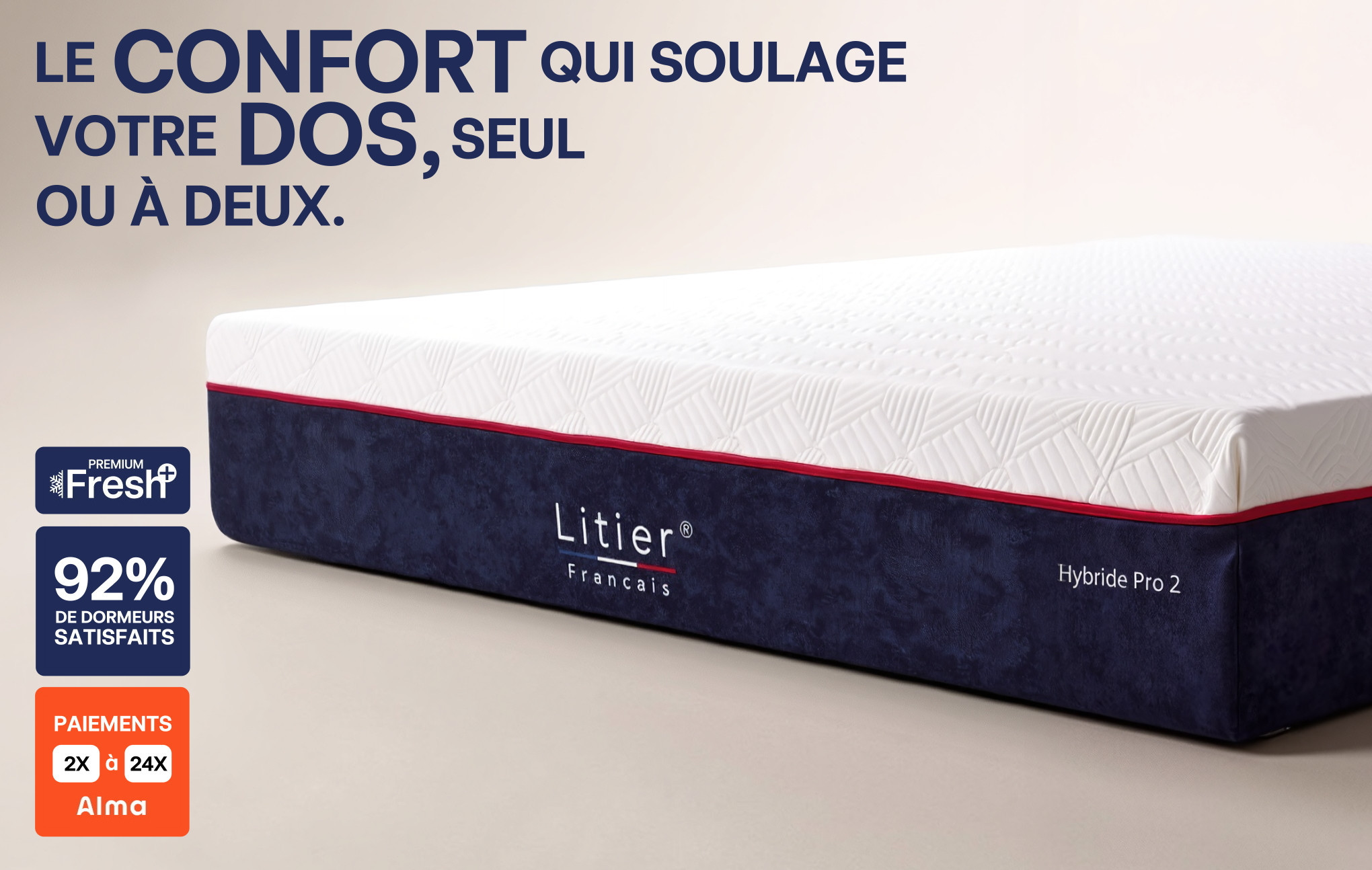 Matelas Hybride Pro 2 Premium Fresh+ - Reconditionné